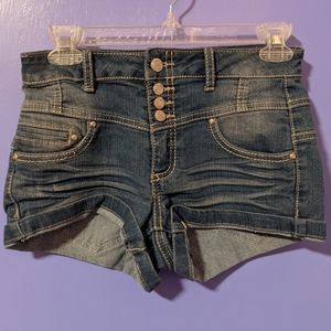 High waisted jean shorts